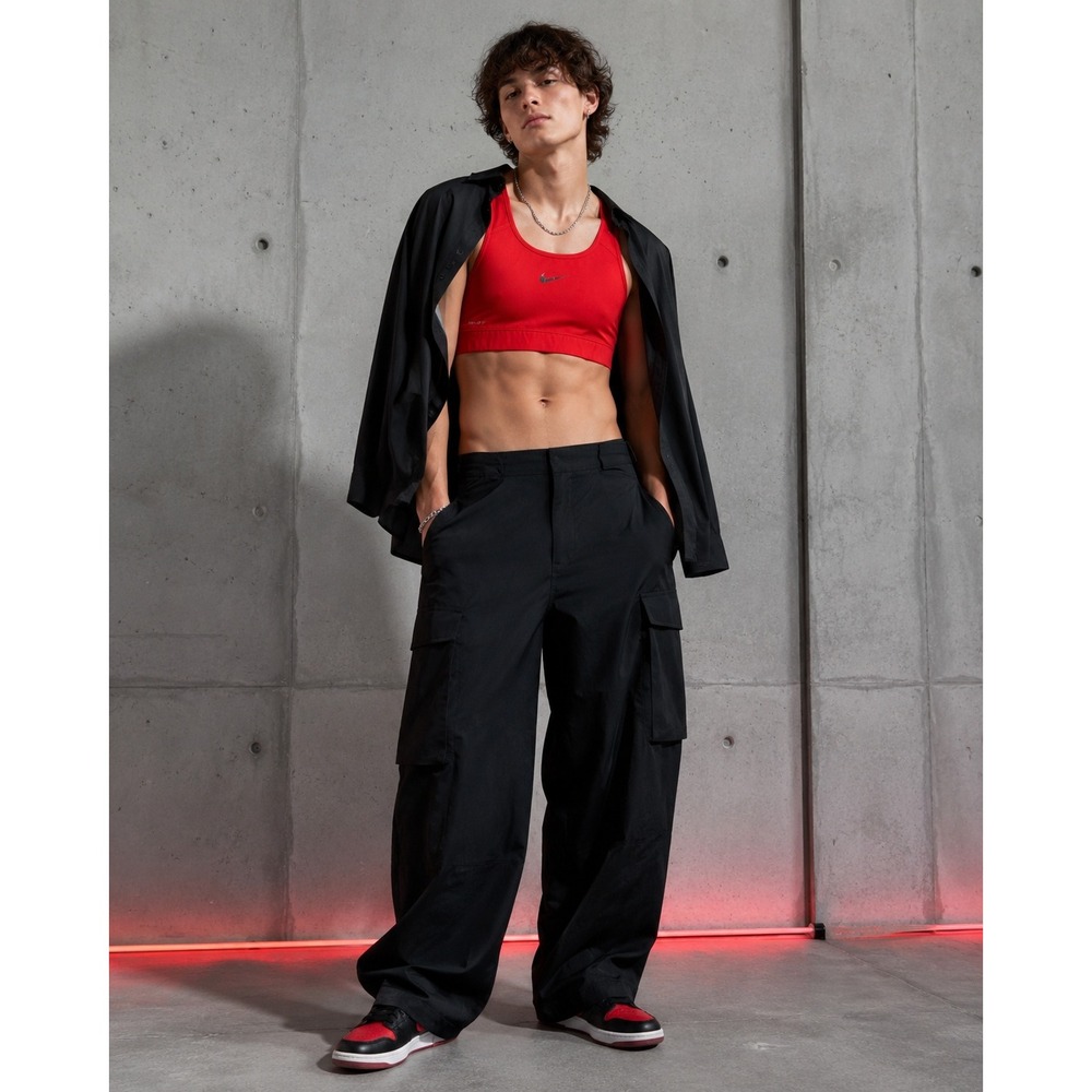 Nike Pro Classic Sports Bra Women Medium Red Dri-FIT Racerback Workout Gym